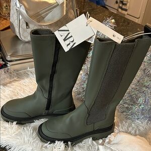 Zara Kids Forest Green Boots